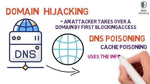 Domain hijacking, DNS poisoning, URL redirection, Domain reputation