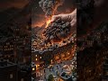 Giant Hand Builds Wall, Stops Volcano Eruption!
