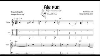 Video thumbnail of "Ale Pun Tablatura y Partitura de Guitarra Villancico Punteo Guitar Tab"