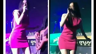 Si sexy Aura kasih nyanyi di club malam. roknya mini banget