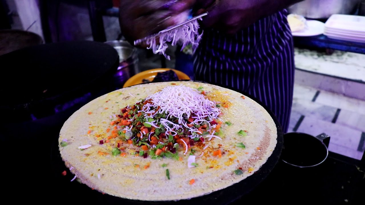 Mumbai Style Jini Roll Dosa Making | Full Recipe Video At Charcoal Hub | Indian Street Food | Street Food Fantasy