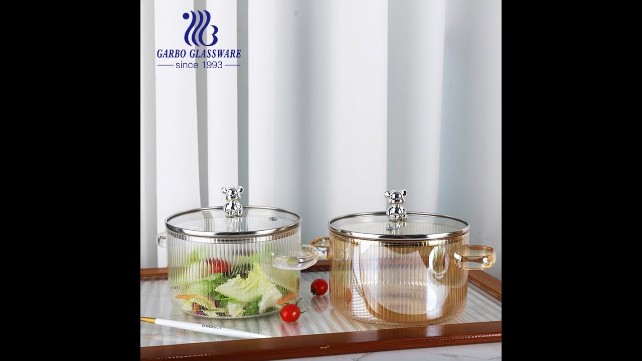 Hear resistant borosilicate glass casserole
