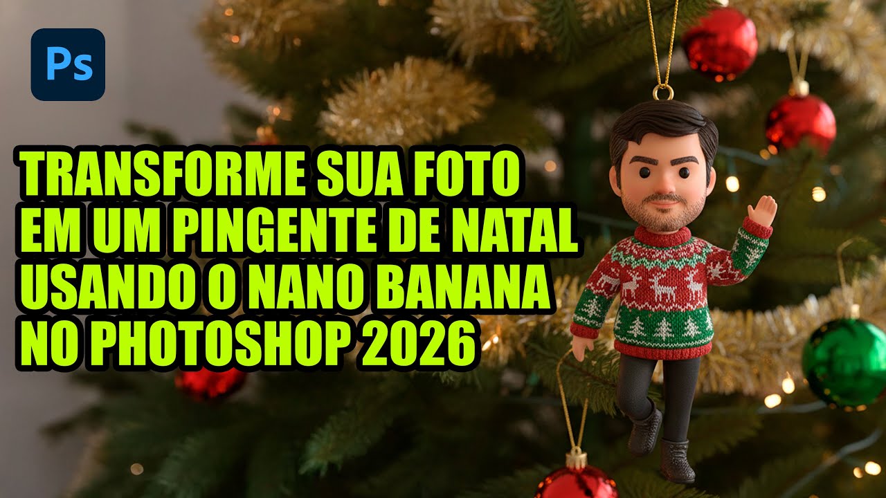 Como transformar foto em pingente de Natal no Photoshop 2026 usando ...