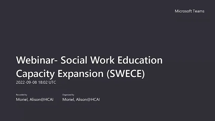 Webinar: Social Work Education Capacity Expansion