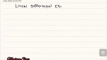 Linear Differential Equation [Example 1]