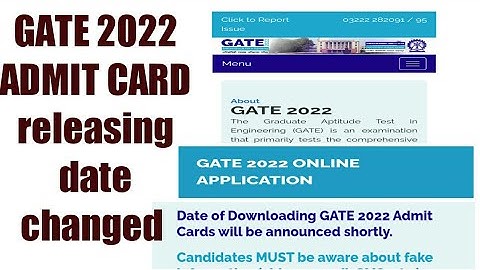 📍GATE 2022 ADMIT CARD RELEASE NEW UPDATE | #iitkgp #gate2022