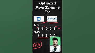 Optimised Move all the zeros to the end #maths #dsa #problemsolving #codingproblems #datastructures