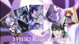 3 preset alight motion 🥀 || 🎵 dj bangun tidur selfi, flows in you, bodyback 😋 #presetrurihime🥶