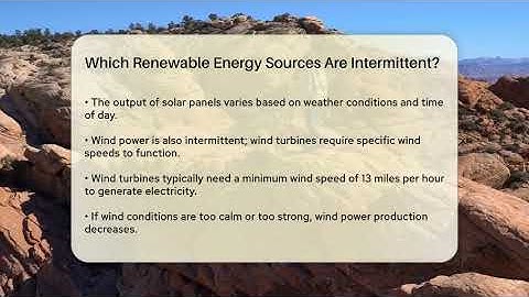 Which Renewable Energy Sources Are Intermittent? - Ecosystem Essentials