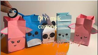DIY- milk cartons | cute little animal gift boxes |#craft | #origami |#creativekids |#kindergarten 