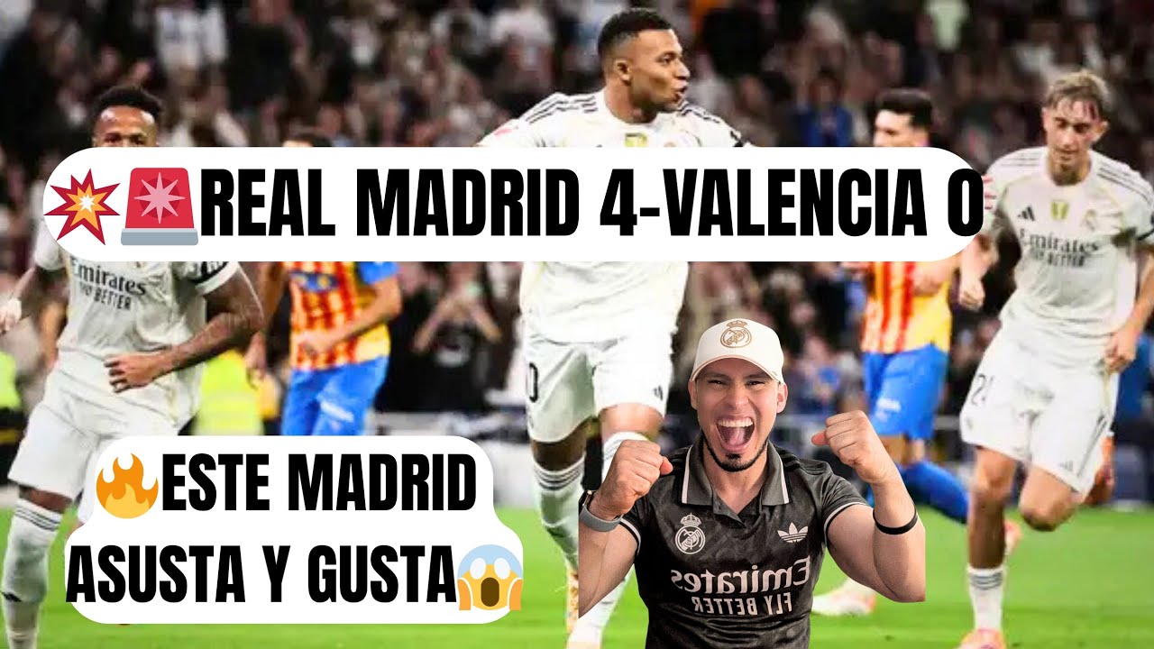 🔥¡EL MADRID DESTRUYE AL VALENCIA!💥 GOLEADA Y EXHIBICIÓN BLANCA 😱 | REAL ...