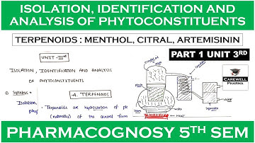 Part 1 Unit 3 || Terpenoids : Menthol, Citral & Artimisinin || Pharmacognosy 5th Semester