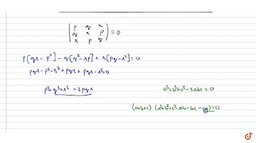 The lines `px +qy+r=0, qx + ry + p =0,rx + py+q=0,` are concurrant then