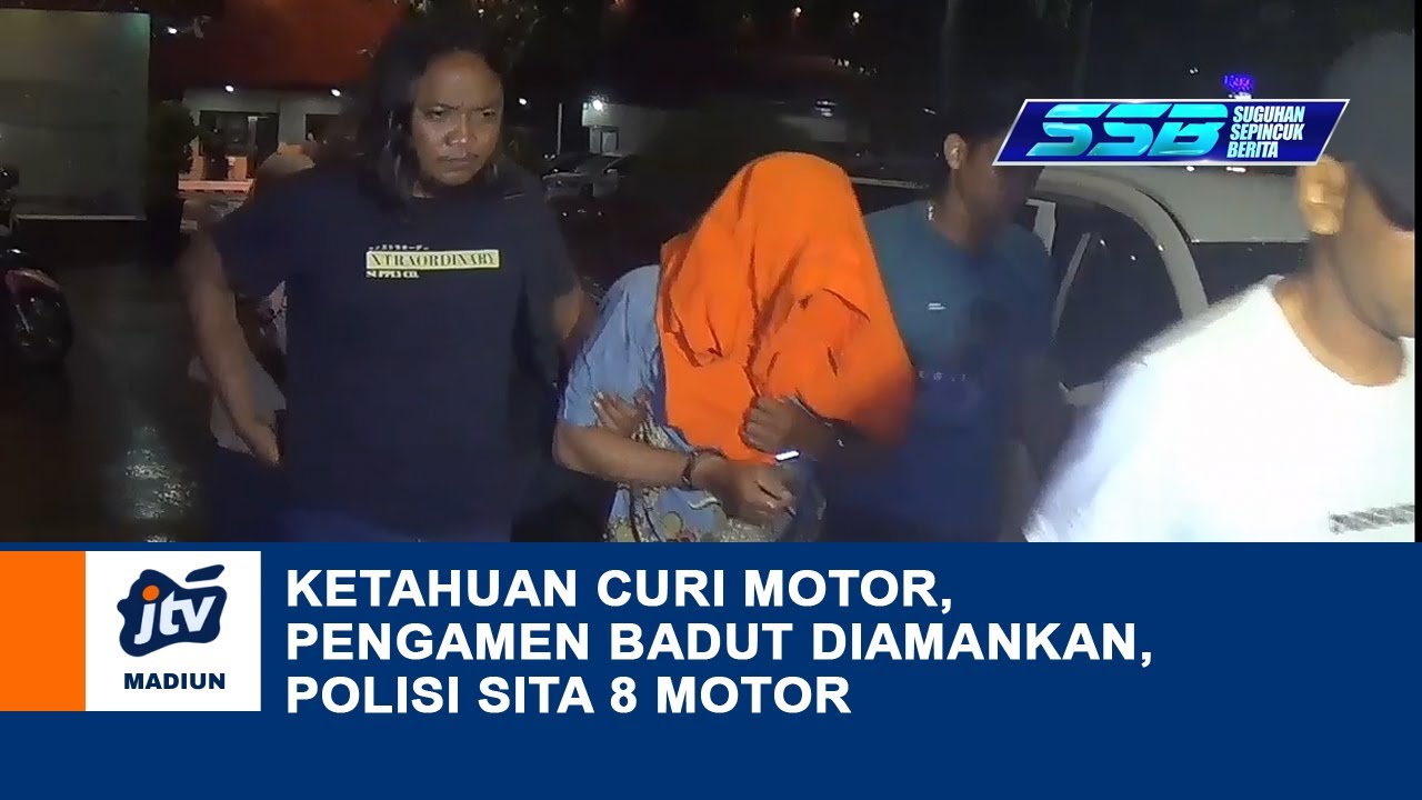 NGAWI - Ketahuan Curi Motor, Pengamen Badut Diamankan, Polisi Sita 8 Motor Dirumah Istri Pelaku