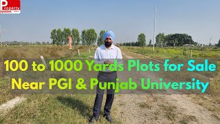 100 To 1000 Yards Plots For Sale Near Pgi Punjab University Big Park Market Access New Chd