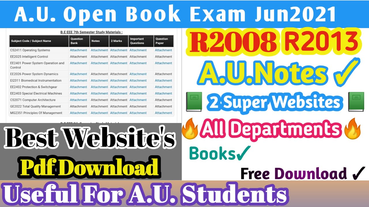 2008 & 2013 regulation engineering books pdf download | Anna university ...