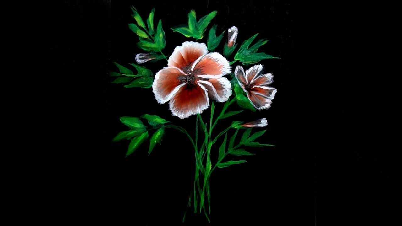 Acrylic Painting One Stroke Technique Acrylic Flower for Beginners YouTube