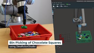 Bin Picking of Chocolate Squares using DinoRobotStudio