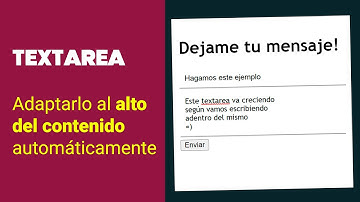 TEXTAREA que SE AJUSTA al alto del contenido AUTOMÁTICAMENTE  | #HTML #CSS y #Javascript Vainilla