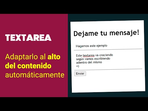 TEXTAREA que SE AJUSTA al alto del contenido AUTOMÁTICAMENTE  | #HTML #CSS y #Javascript Vainilla