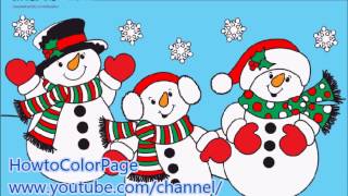 How to color Snowmen Free Coloring Page HowtoColorPage