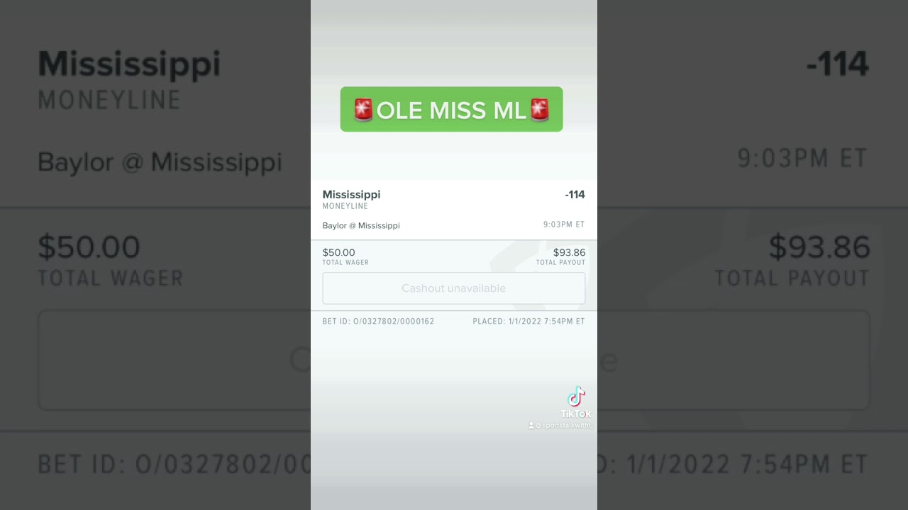 🚨College Football Bets🚨 Baylor vs Ole Miss #shorts #sportsbetting #collegefootball