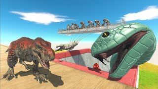 Dinosaurs and Animals Race | Black Mamba Tank - Animal Revolt Battle Simulator