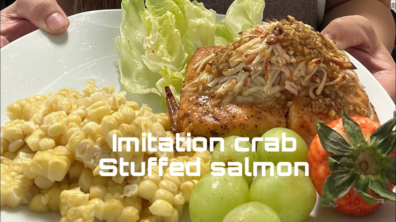 Imitation crab stuffed salmon! YouTube