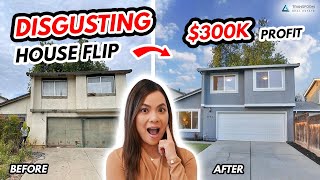 DISGUSTING Entry Level House Flip Before and After - Nasty Home Tour, 50 Year Old Home Remodel