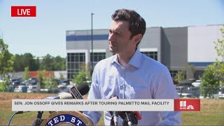 Sen. Ossoff remarks on USPS mail delays after Palmetto facility tour | Full presser