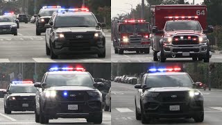 LAPD SOUTHEAST UNITS & LAFD RESCUE & ENGINE 64 RESPONDING CODE 3 