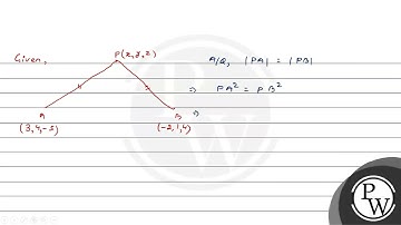Find the equation of the set of the points \( P \) such that its distances from the points \( A(...