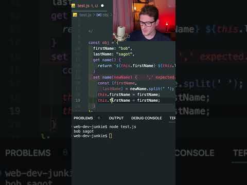 how to create a setter function on a javascript object literal #shorts