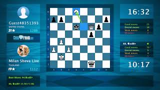 Chess Game Analysis: Milan Sheva Live - Guest48351393, 1-0 (By ChessFriends.com)
