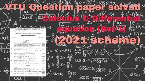 VTU Calculus & differential equation (Set-1) [21MAT11] question paper solved with answers👍 #vtu