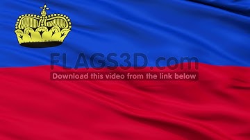 Close Up Waving National Flag of Liechtenstein