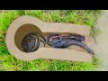 Unbelievable Fish Trapping System| Smart Boy Build Easy Fishing Trap In River Flowing Water Dry Sand