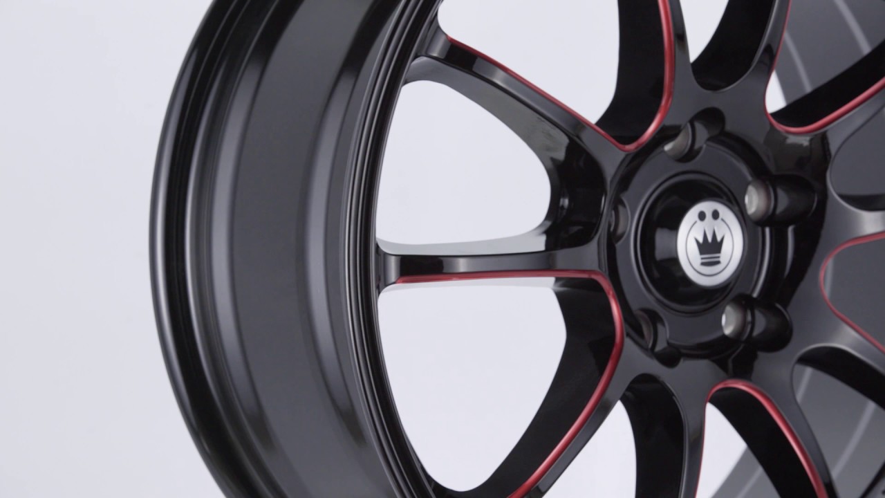 Konig Illusion Black Ball Cut Red Wheel 17x7//5x114.3mm