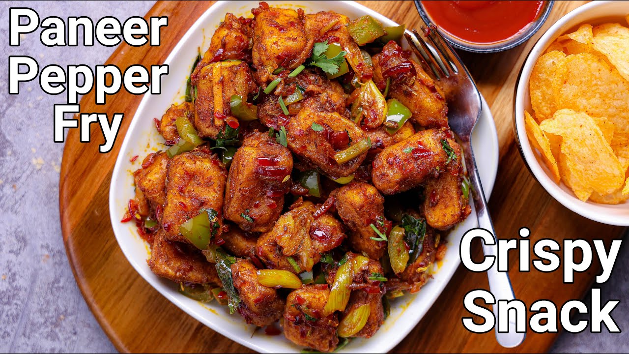 Dhaba Style Paneer Pepper Masala Dry Recipe - Perfect Party Starter Snack | Paneer Pepper Fry