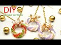 ワイヤーとビーズで☆プチゴージャスなXmasリースチャームの作り方🎄Christmas Wreath|Pendant Top|Wire Earrings|DIY Jewelry|Tutorial