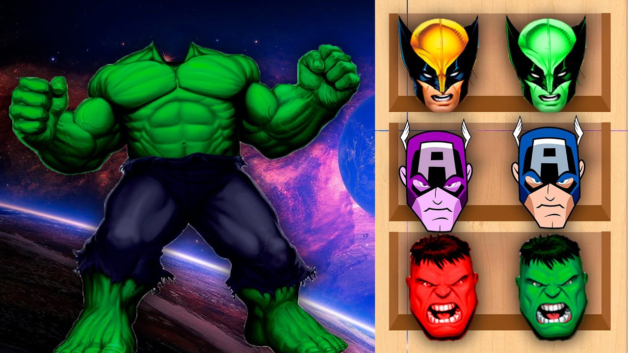 Wrong Heads Top Superheroes Hulk | Can You Guess the Head? | Puzzle Game Wrong Heads Top Superheroes