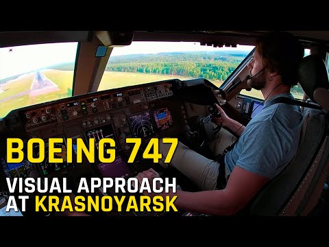 Vídeo registra aproximação visual de Boeing 747 em Krasnoyarsk