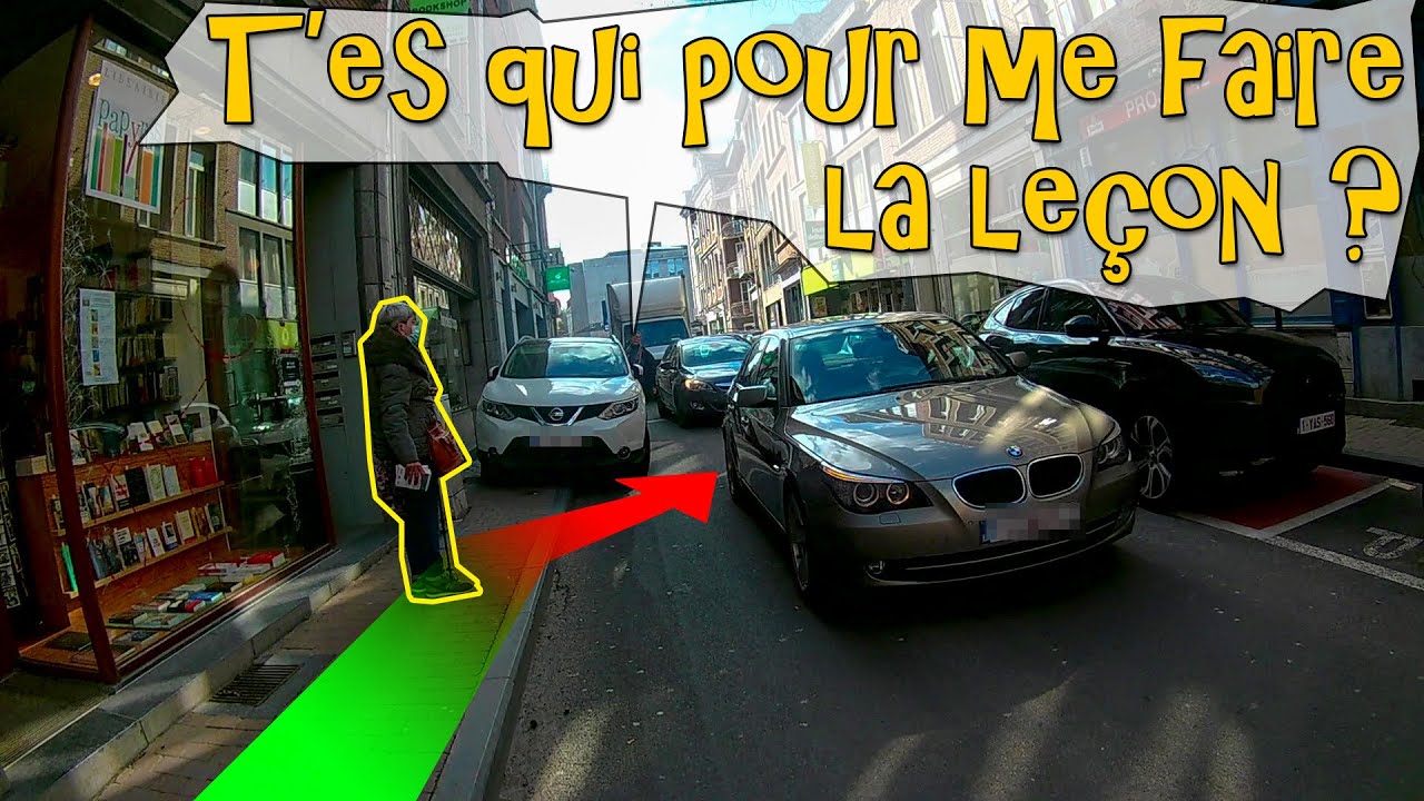 Hé le cycliste, j'vais pas bloquer la circulation, les piétons n'ont qu'à contourner !