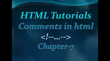 Comments in HTML Tutorials (Chapter-7) | HTML Web designing | by Khyati jadhav