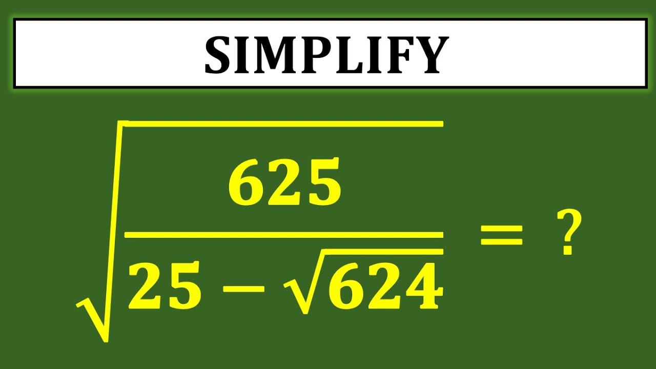 A Nice Square Root Math Simplification Problem | Algebra Problem ...