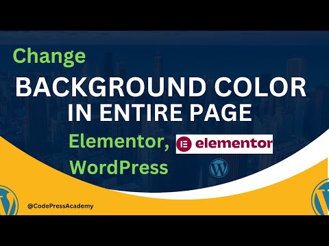How to add background color in entire page, Body Tag color  in elementor pro