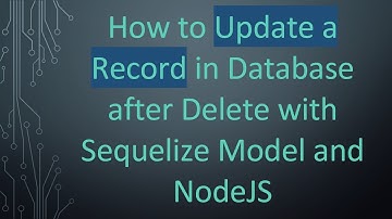 How to Update a Record in Database after Delete with Sequelize Model and NodeJS