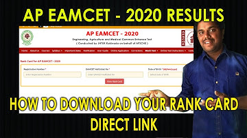 AP EAMCET 2020 Rank Card | How to Download Rank Card | Counselling | Purushotam Academy