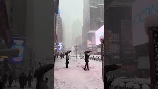 Snowy Day Walk in New York City ❄️ Street Life in Winter #citylights #snow #nycta