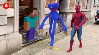 A Lot of Slime - Steve, Spiderman and Huggy Waggi on Minecraft Street